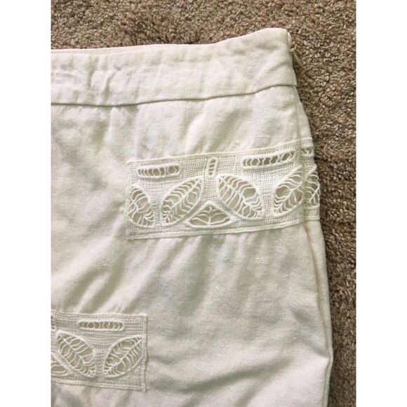 Beautiful French Linen Anthropologie Skirt, Moulinette   Soeurs , France, size 2 - Picture 4 of 10